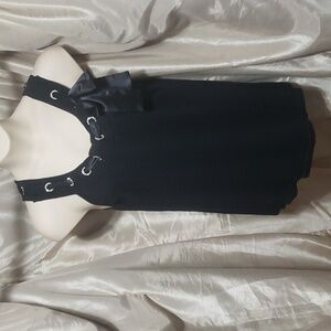 Lane Bryant. Stunning Bling & Bow Black Top; Scoop Neckline. Size 18/20 NWT